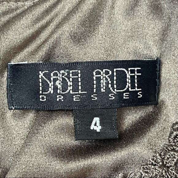 Isabel Ardee Taupe Sheer Floral Lace Fitted Cottage Feminine Dress Size 4 - Picture 9 of 12